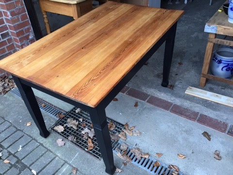 Antiker Küchentisch mit Schublade, Gründerzeit