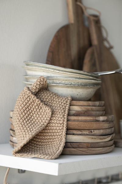 Topflappen Mynte honig gestrickt