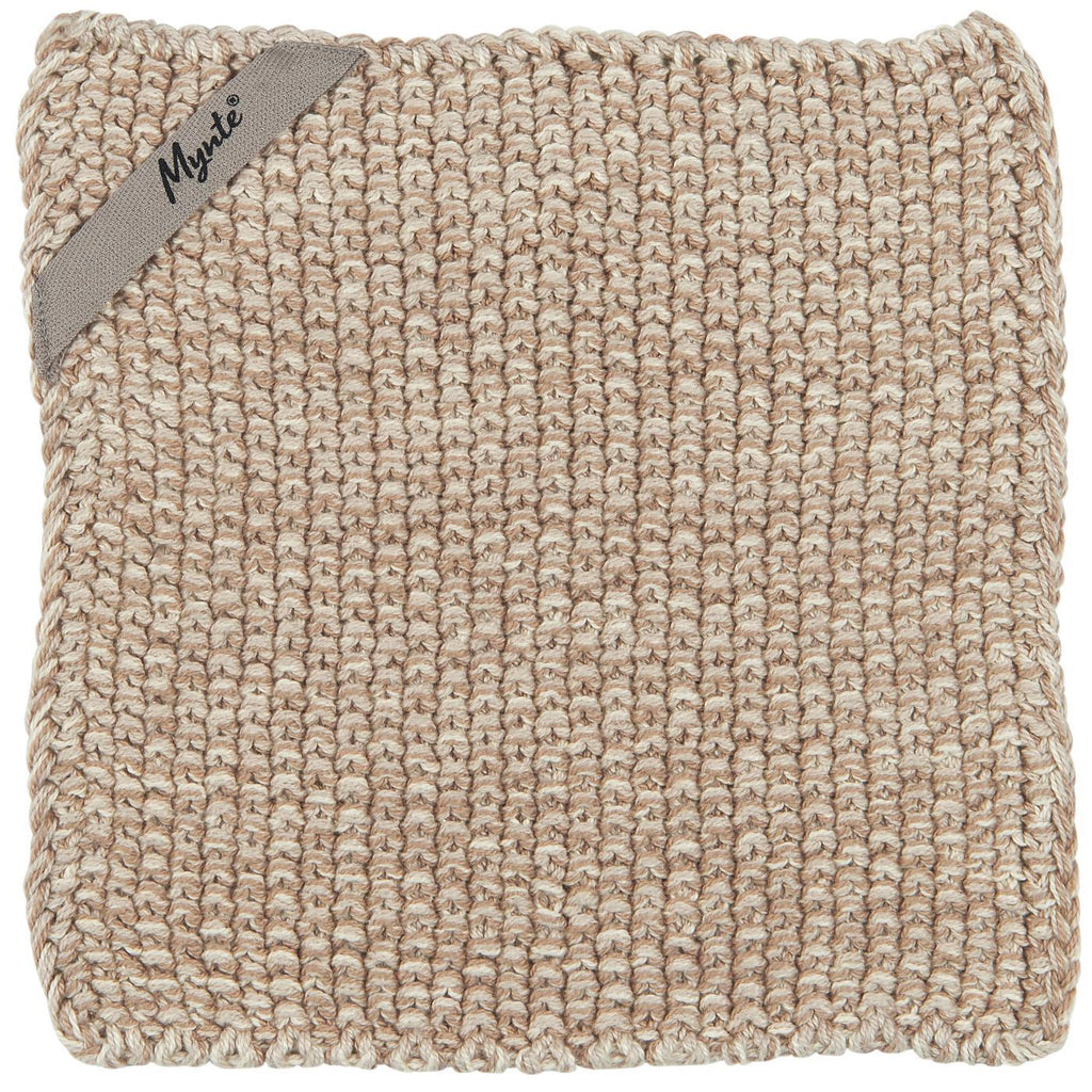 Topflappen Mynte natur gestrickt