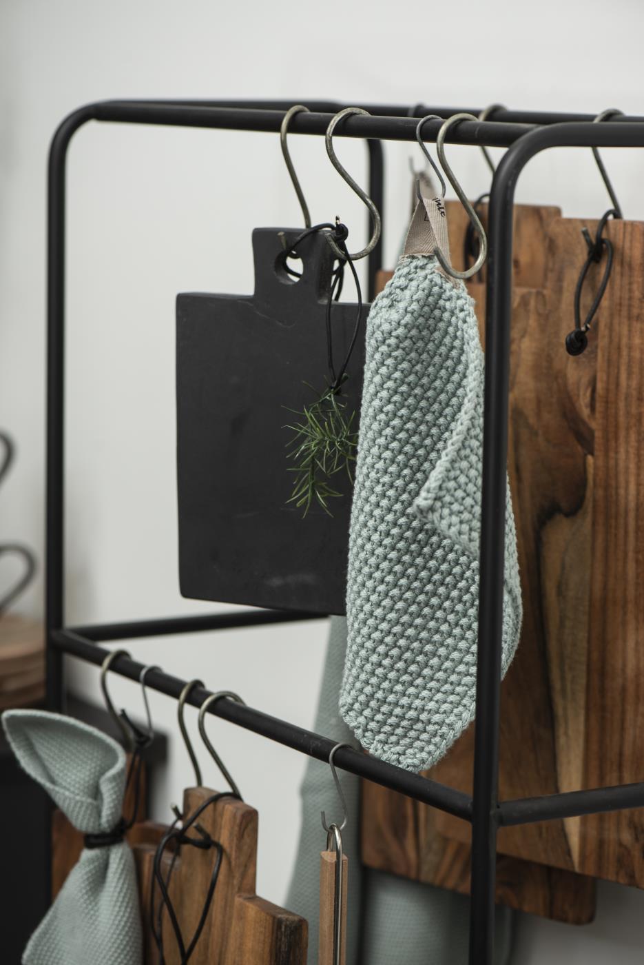 Topflappen Mynte staubig grün gestrickt