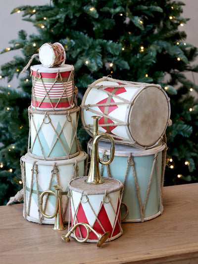 Vintage Trommel mit Leder