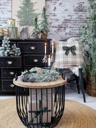 Vintage Trommel mit Leder