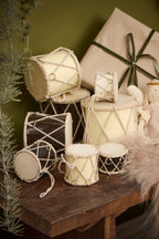 Trommel Weihnachstdekoration  in creme