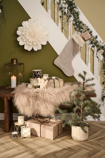 Trommel Weihnachstdekoration  in creme