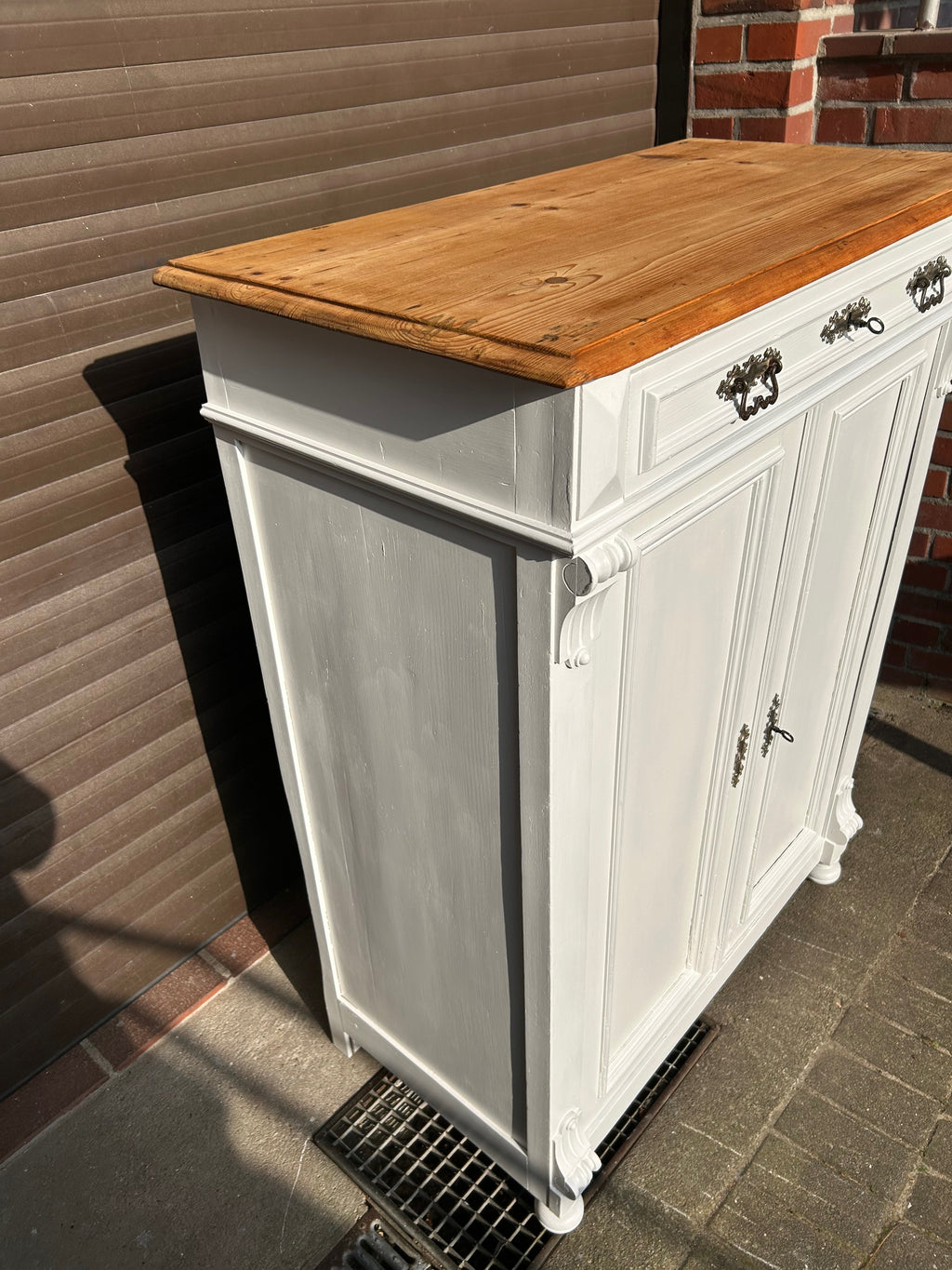 Antikes Vertiko mit Naturplatte Gründerzeit Shabby Chic