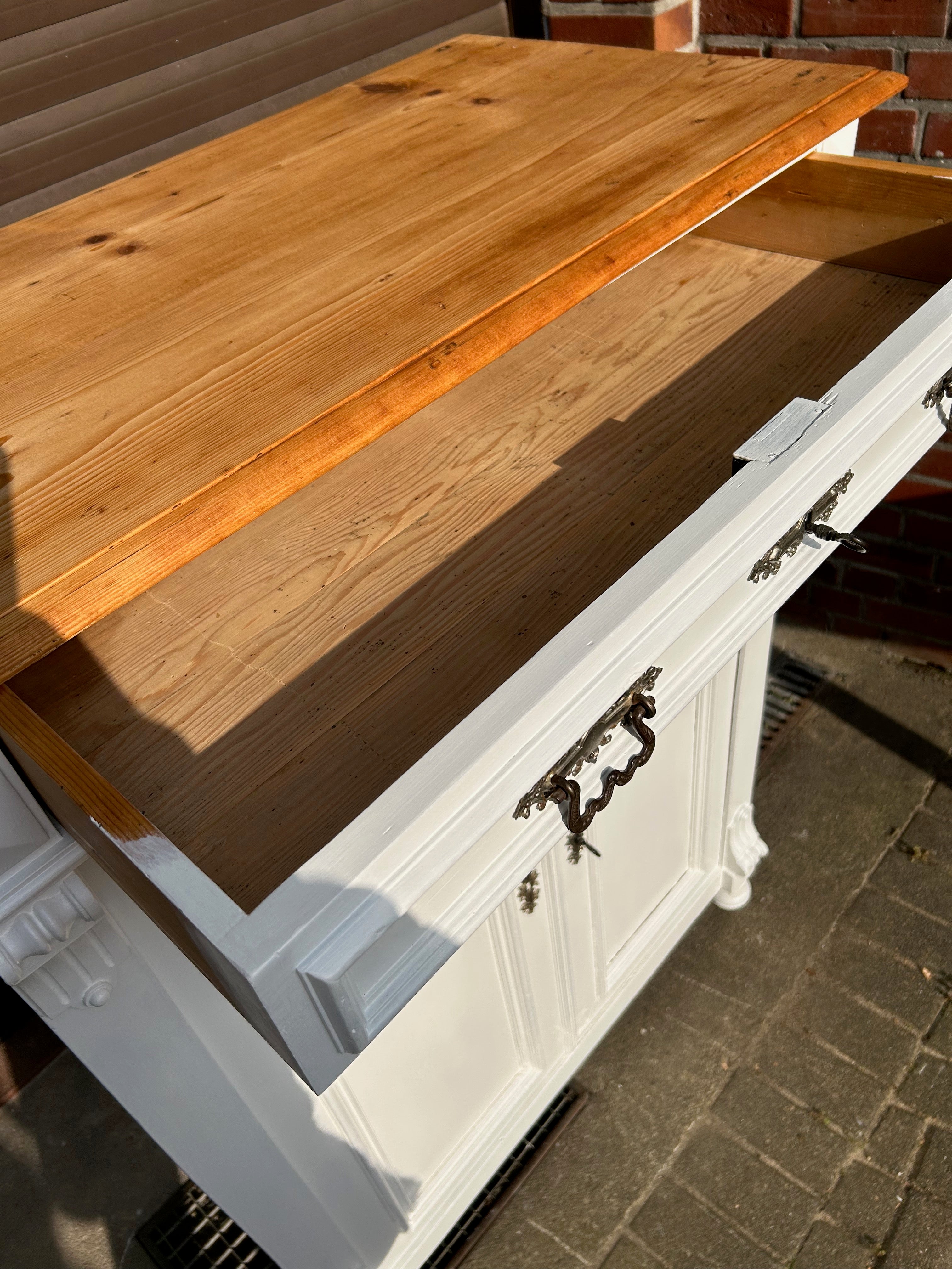 Antikes Vertiko mit Naturplatte Gründerzeit Shabby Chic