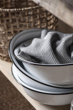 Ib Laursen Waschgefäss Emaille weiß mit schwarzer Kante