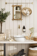 Ib Laursen Waschgefäss Emaille weiß mit schwarzer Kante