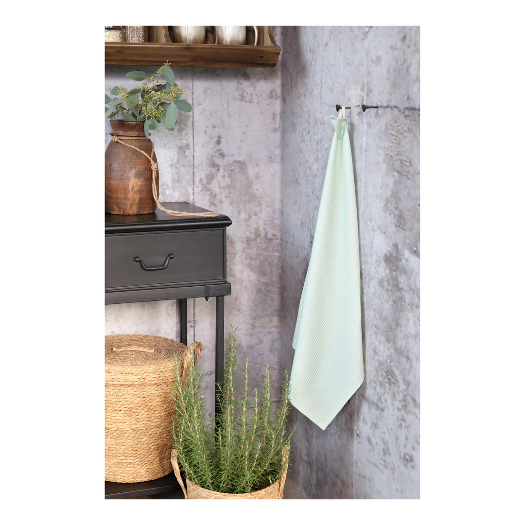 Chic Antique Aix Geschirrtuch grün weiß gestreift Landhausstil Küche Dekoration