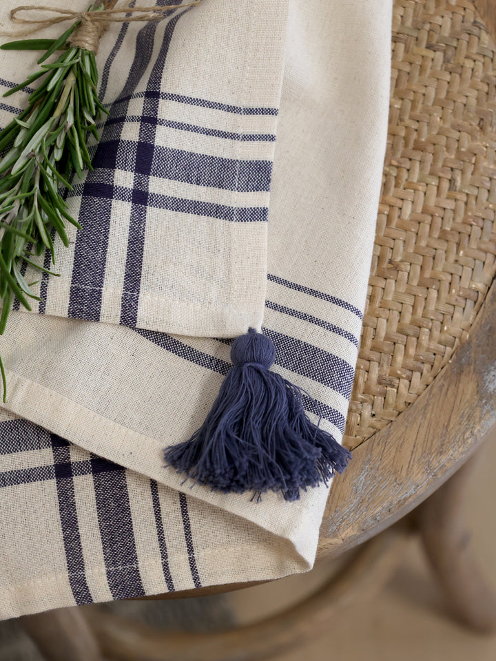 Chic Antique Aix Geschirrtuch in Ocean und Creme dekorativ im skandinavischen Landhausstil
