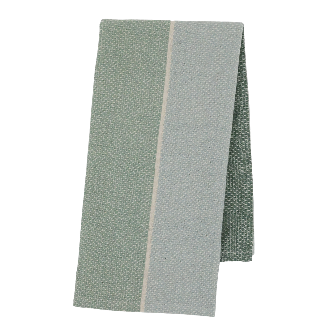 Chic Antique Aix Geschirrtuch mit Streifen in Verte und Sky Blue als Freisteller
