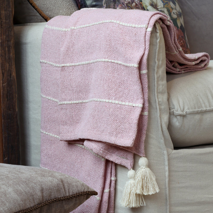 Rosafarbenes Chic Antique Plaid Aix im Landhausstil