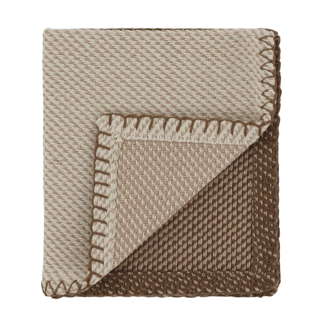 Gefaltetes Chic Antique Aix Spültuch Latte & Mokka jacquardgewebt aus Baumwolle als Freisteller