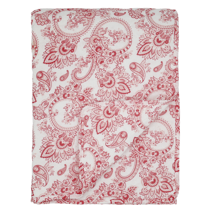 Chic Antique Aix Vintage Quilt mit Paisley Muster in Rosa und Weiß freigestellt