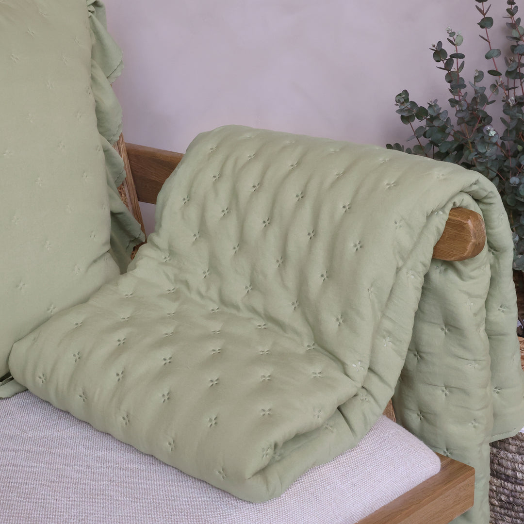 Chic Antique Aix Vintage Quilt in der Farbe Verte