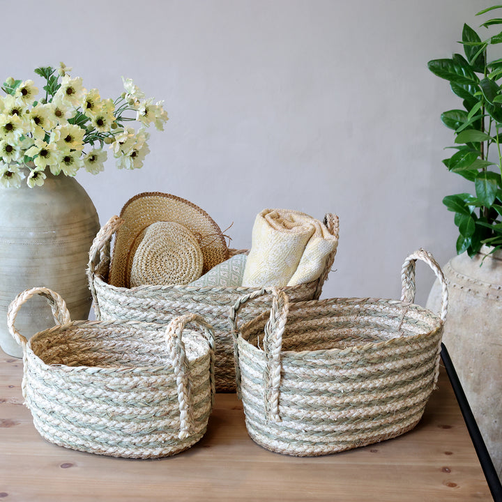 Aufbewahrungskörbe aus Seegras und Maisseil von Chic Antique