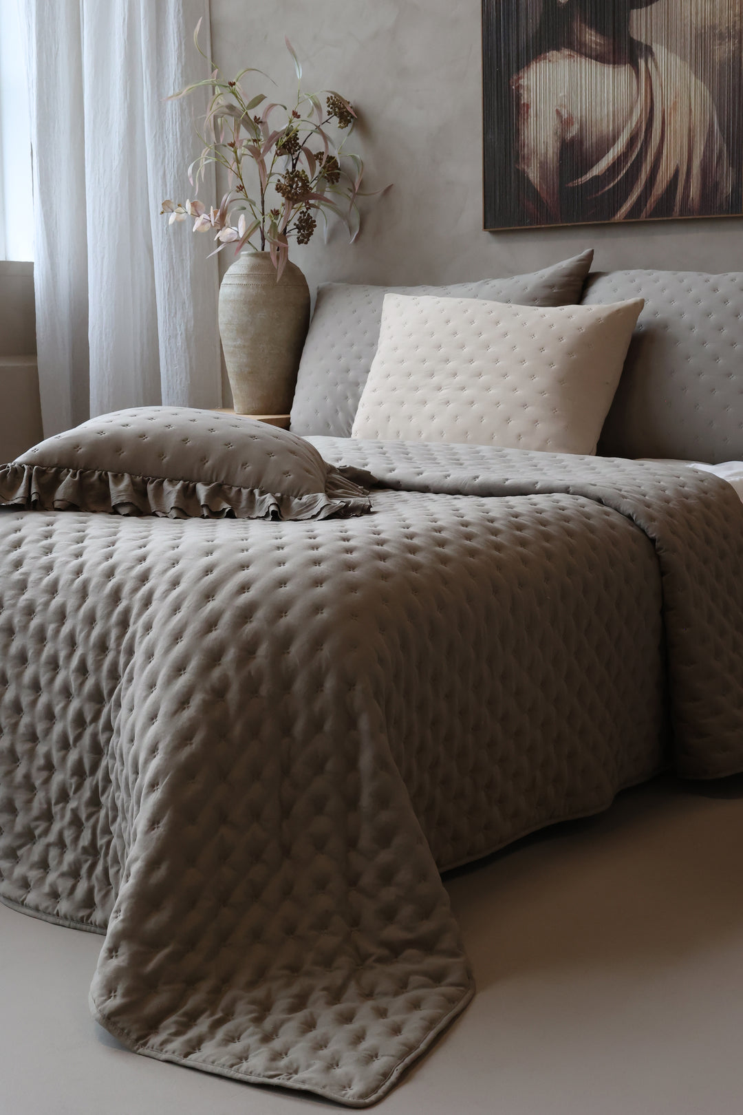 Große Chic Antique Bettdecke Latte 260 × 240 cm