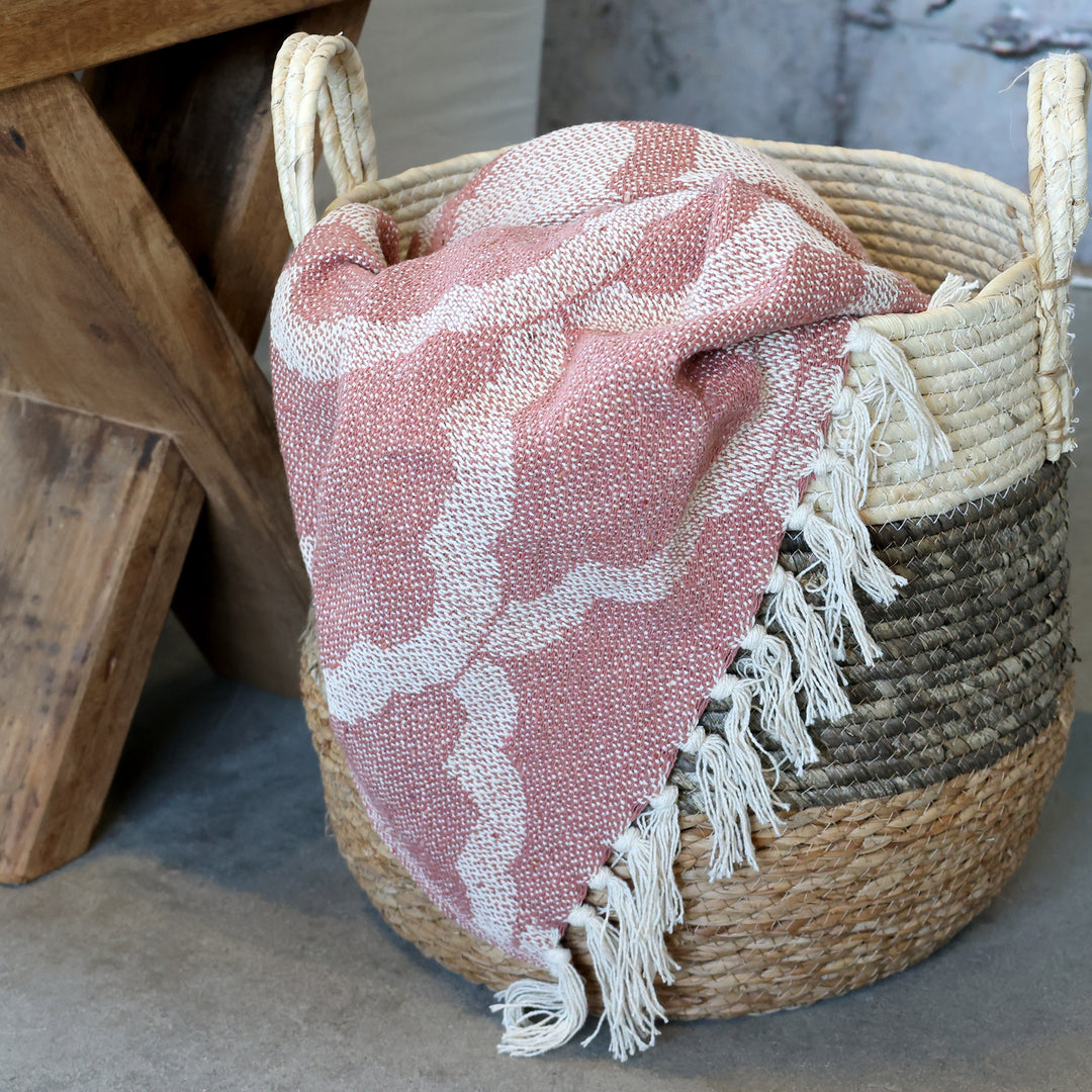 Chic Antique Decke Aix in Malve und Creme aus recycelten Fasern