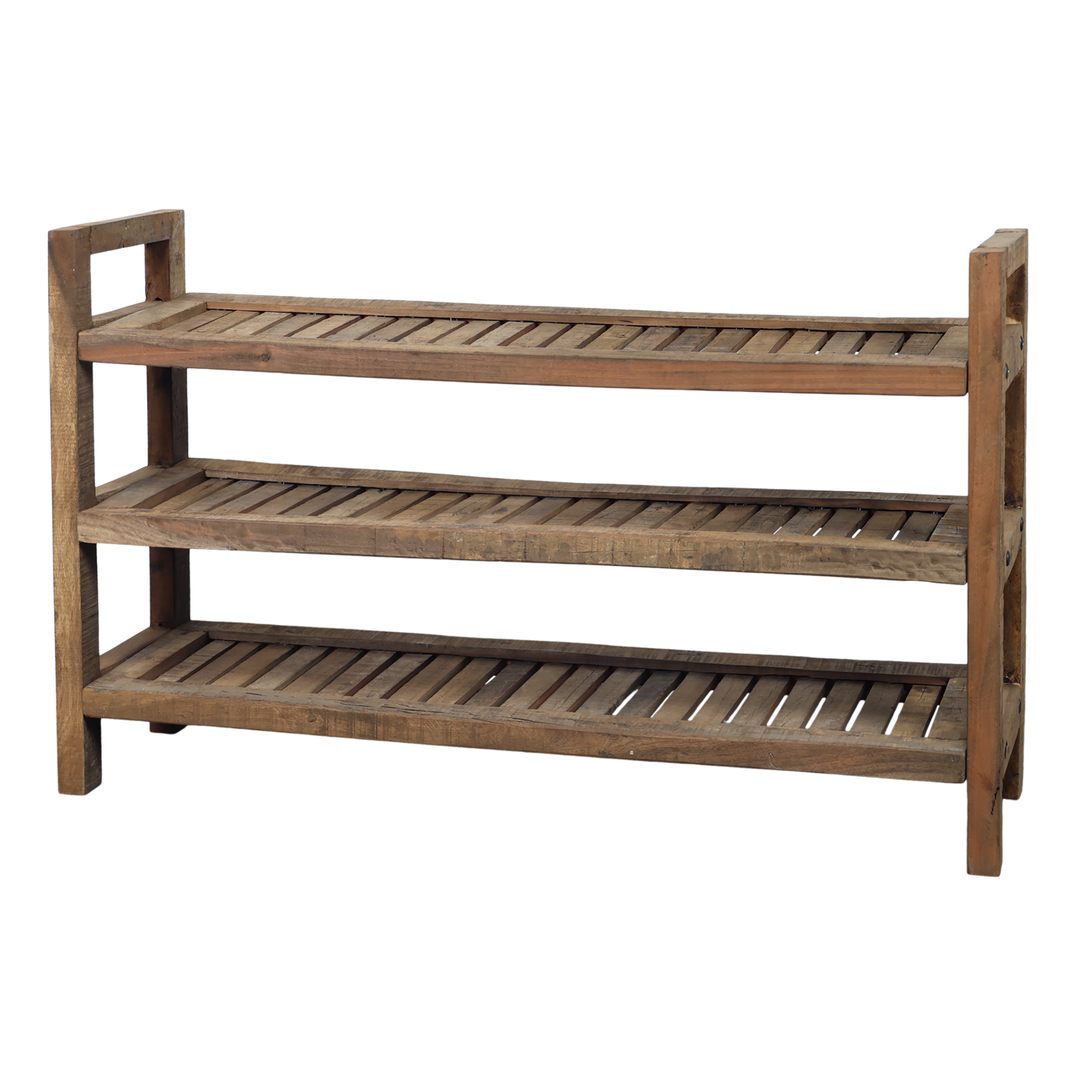 Chic Antique Grimaud Regal aus Recyclingholz Natur mit 3 Ablageböden H63 cm L100 cm im skandinavischen Landhausstil