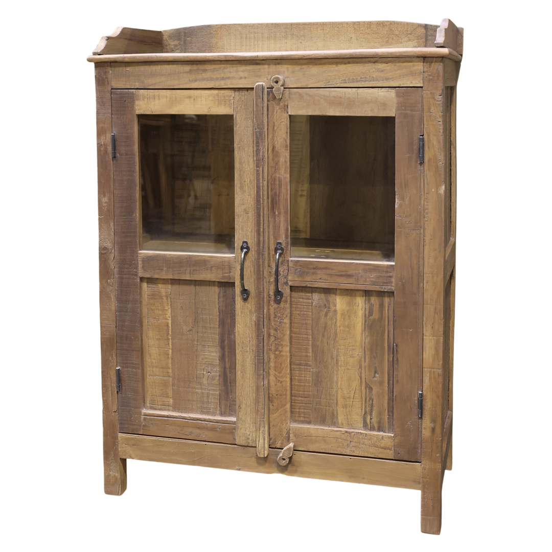 Chic Antique Grimaud Schrank mit Glastüren aus Recyclingholz Natur 108 cm