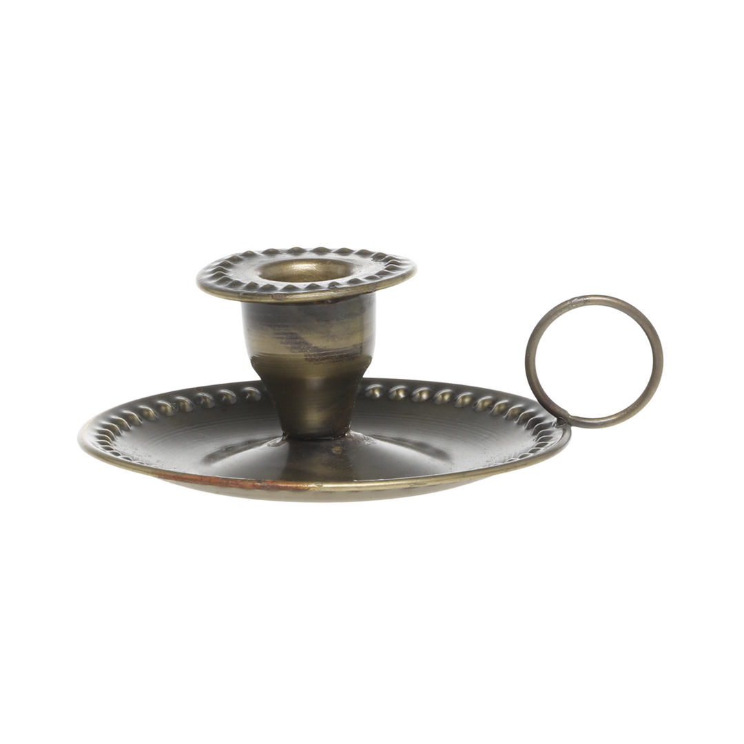Chic Antique Kammerleuchter in antique messing aus Eisen als Freisteller