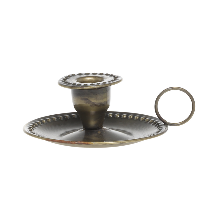 Chic Antique Kammerleuchter in antique messing aus Eisen als Freisteller