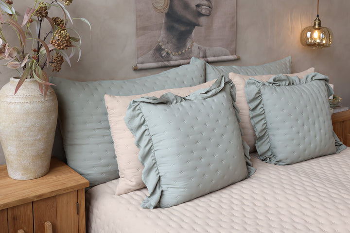 Weicher Chic Antique Kissenbezug 50 × 50 cm in Opal