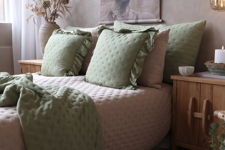 Weicher Chic Antique Kissenbezug in Verte Grün 50 × 50 cm