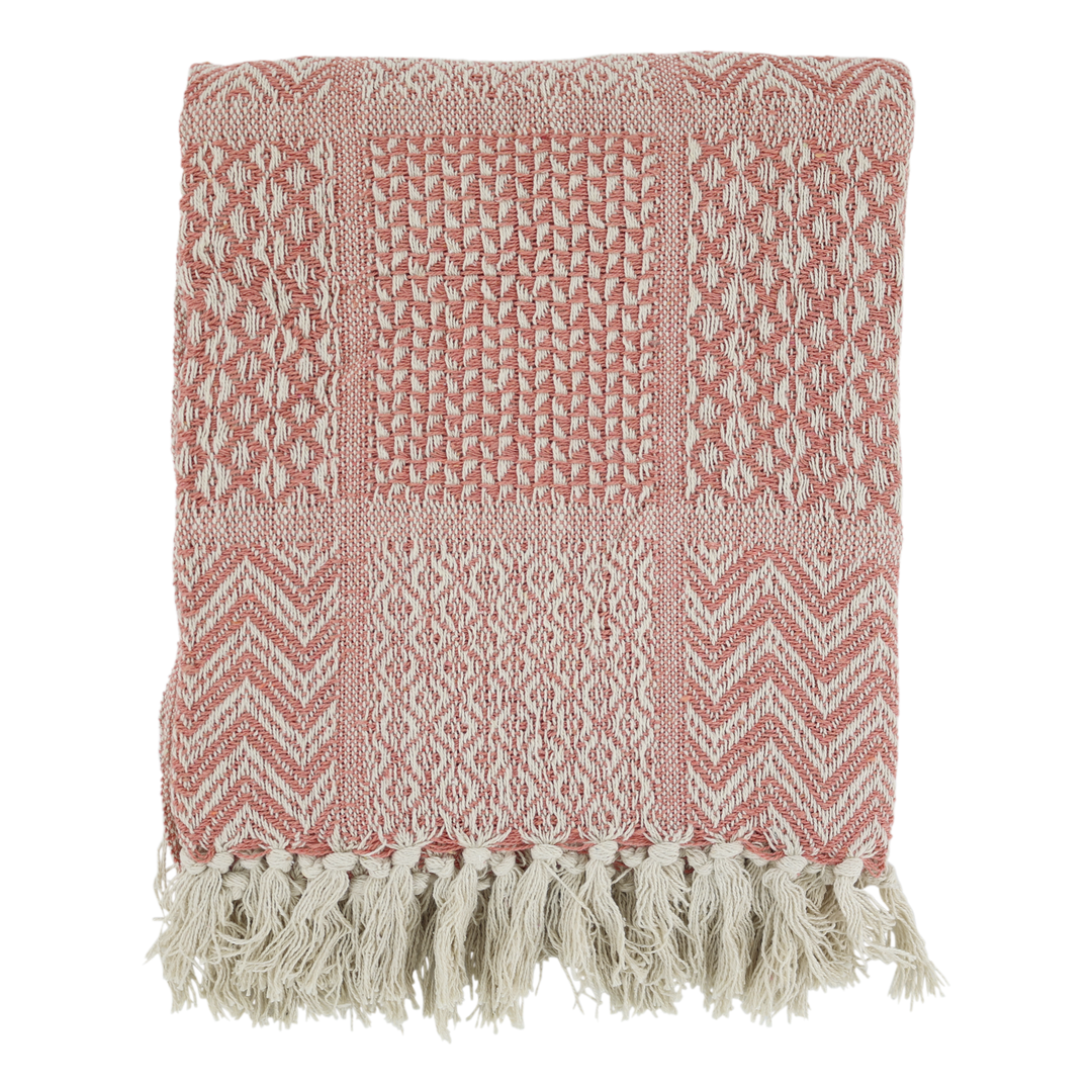 Chic Antique Plaid Aix Coral Blush 130 × 150 cm aus Baumwolle