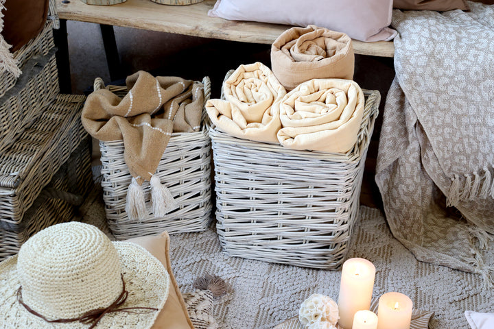 Chic Antique Tagesdecke Aix Vintage in Melon Gelb 130 × 180 cm