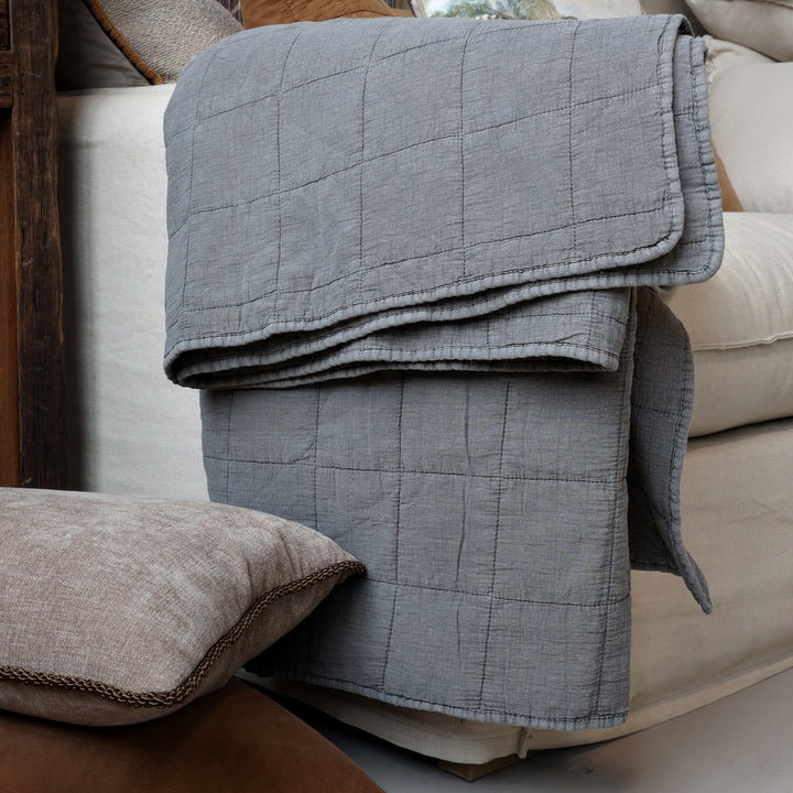 Chic Antique Tagesdecke Aix Vintage Thunder Grey im Vintage-Look