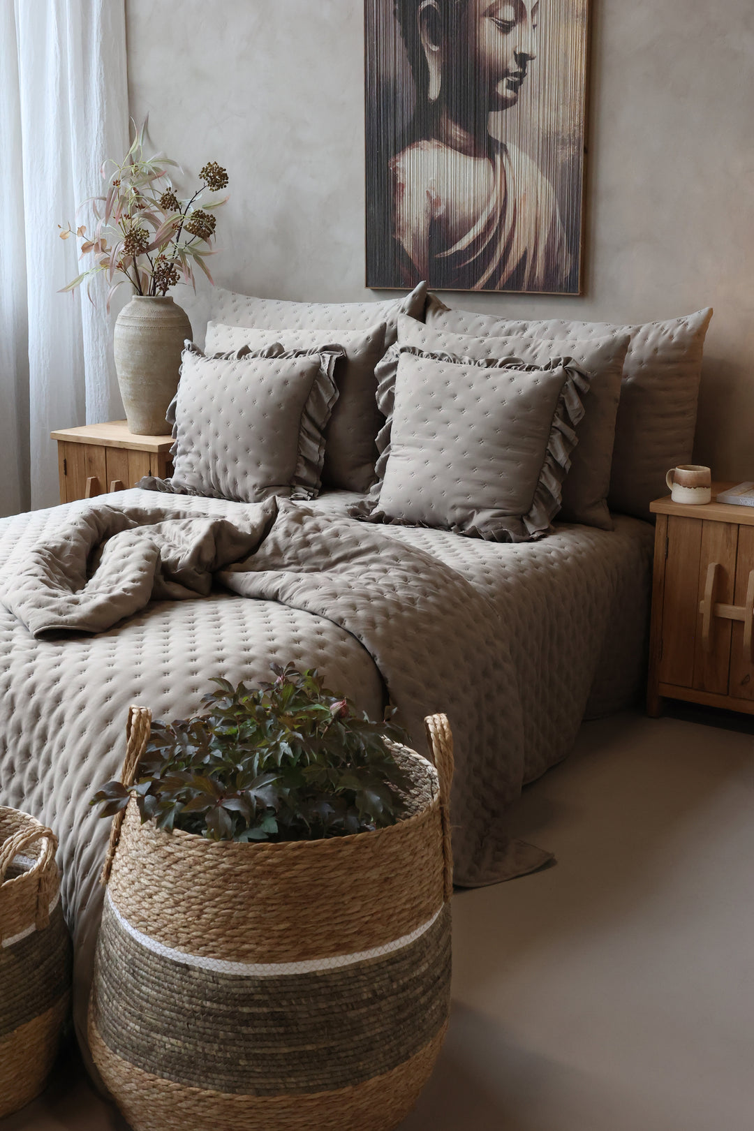Chic Antique Aix Soft Tagesdecke Latte 130 × 180 cm