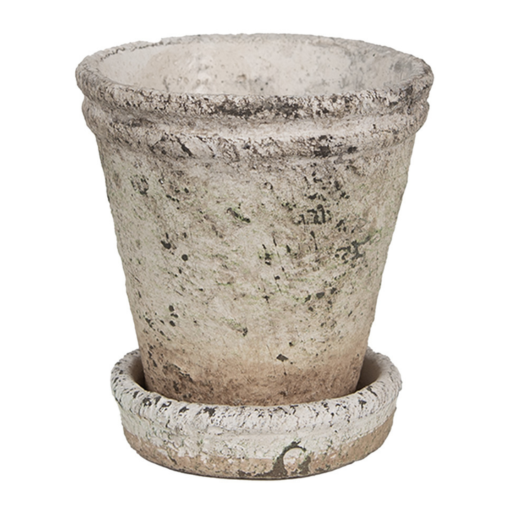 Clayre Eef Blumentopf Beige aus Stein im Landhausstil für kleine Pflanzen