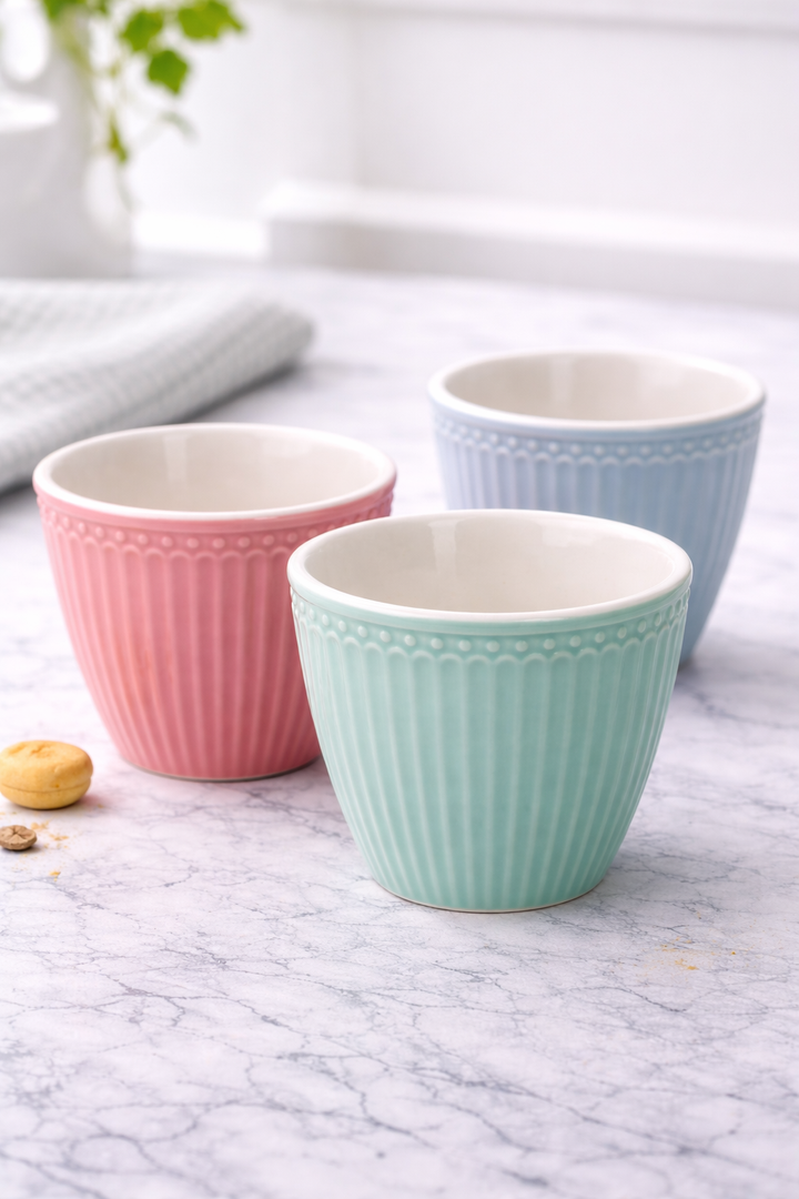GreenGate Latte Becher Alice Serie in verschiedenen Farben kombiniert ohne Untertasse