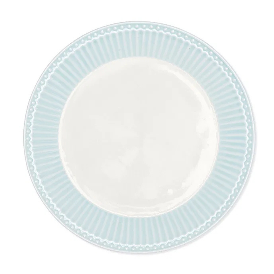 GreenGate Frühstücksteller Alice Hellblau aus Porzellan mit 23 cm Durchmesser im skandinavischen Landhausstil