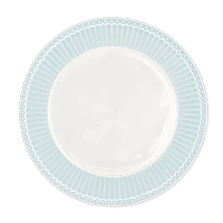 GreenGate Frühstücksteller Alice Hellblau aus Porzellan mit 23 cm Durchmesser im skandinavischen Landhausstil