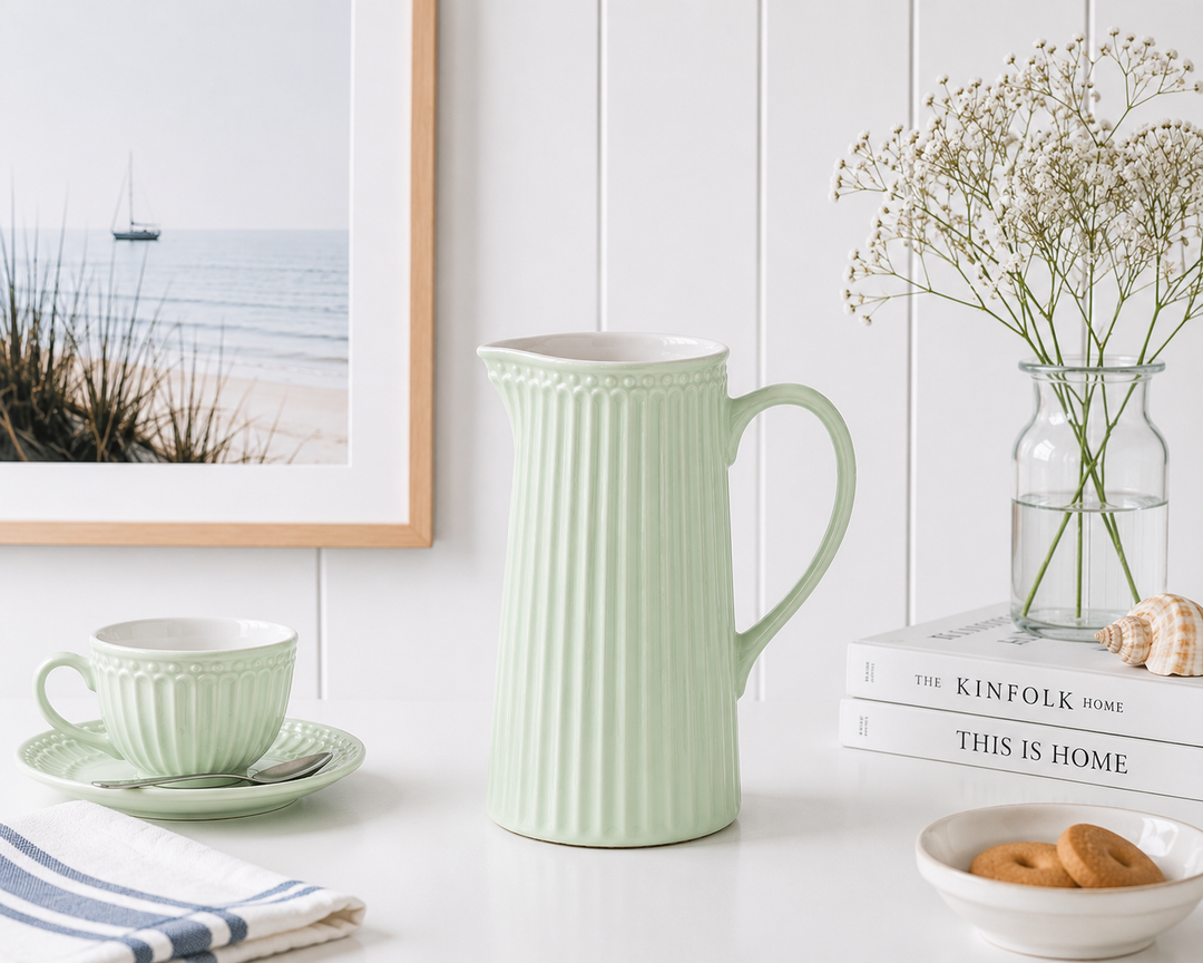 GreenGate Kanne Alice Hellgrün 1 L skandinavisch minimalistisch hell und clean im maritimen Stil