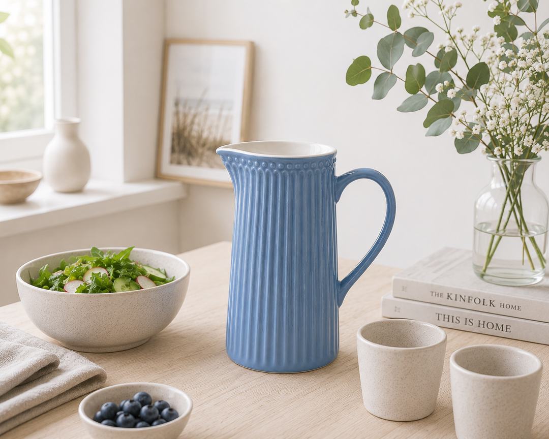 GreenGate Kanne Alice Himmelblau 1 L skandinavisch minimalistisch hell und clean mit maritimen Akzenten
