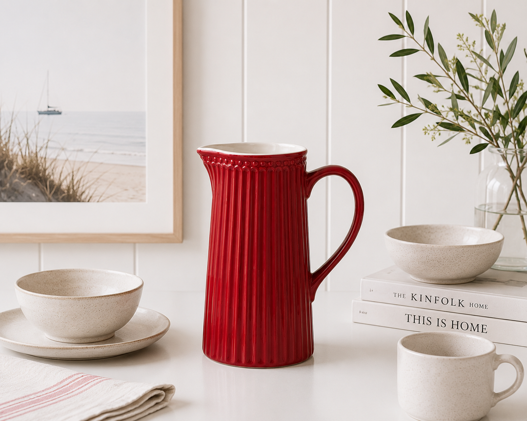 GreenGate Kanne Alice Rot 1 L skandinavisch minimalistisch hell und clean im maritimen Stil