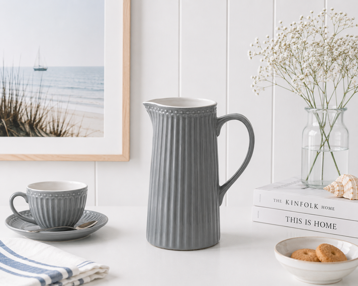 GreenGate Kanne Alice Steingrau 1 L skandinavisch minimalistisch hell und clean im maritimen Stil