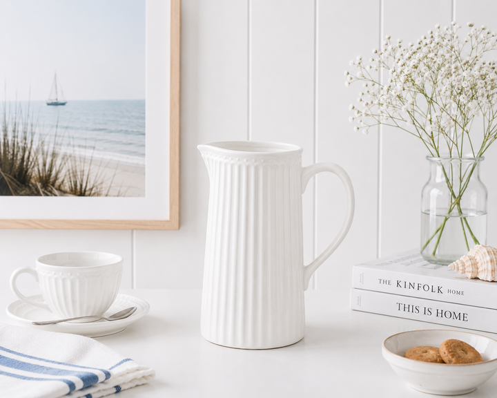 GreenGate Kanne Alice Weiß 1 L skandinavisch minimalistisch hell und clean im maritimen Stil