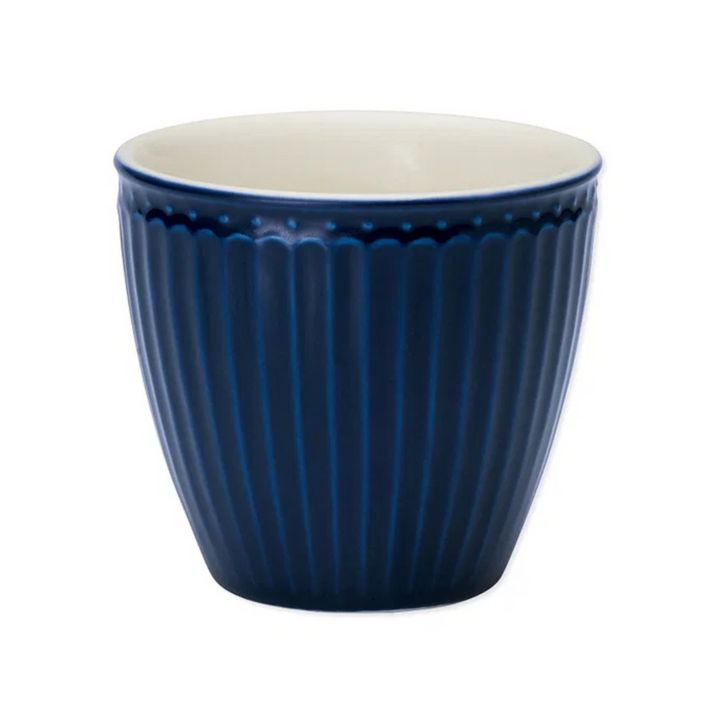 GreenGate Latte Becher Alice Dunkelblau aus Porzellan 350 ml im skandinavischen Landhausstil