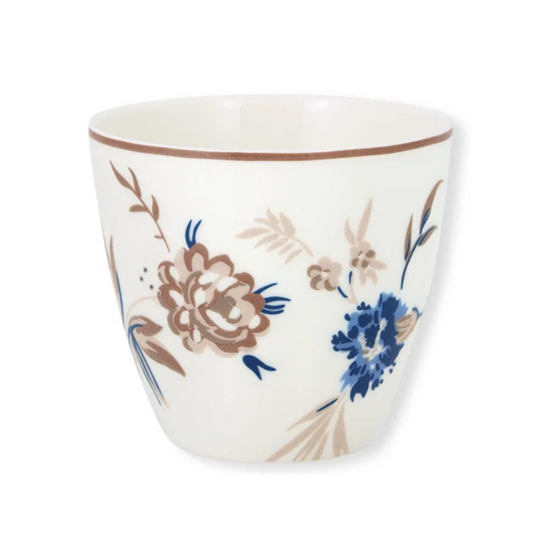 GreenGate Latte Becher Uma Beige 0,35 L aus Porzellan mit floralem Muster
