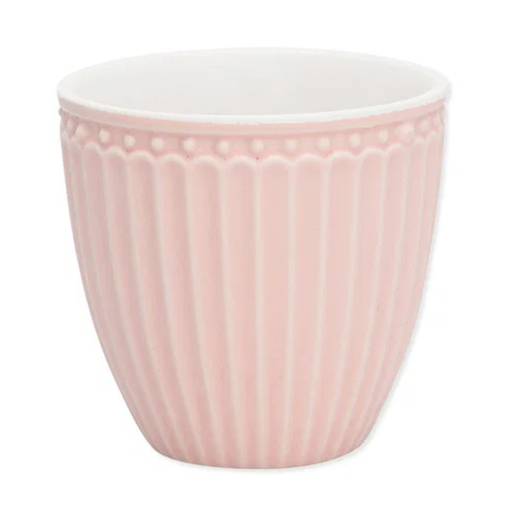 GreenGate Mini Latte Becher Alice Rosa aus Porzellan 0,1 Liter im skandinavischen Landhausstil