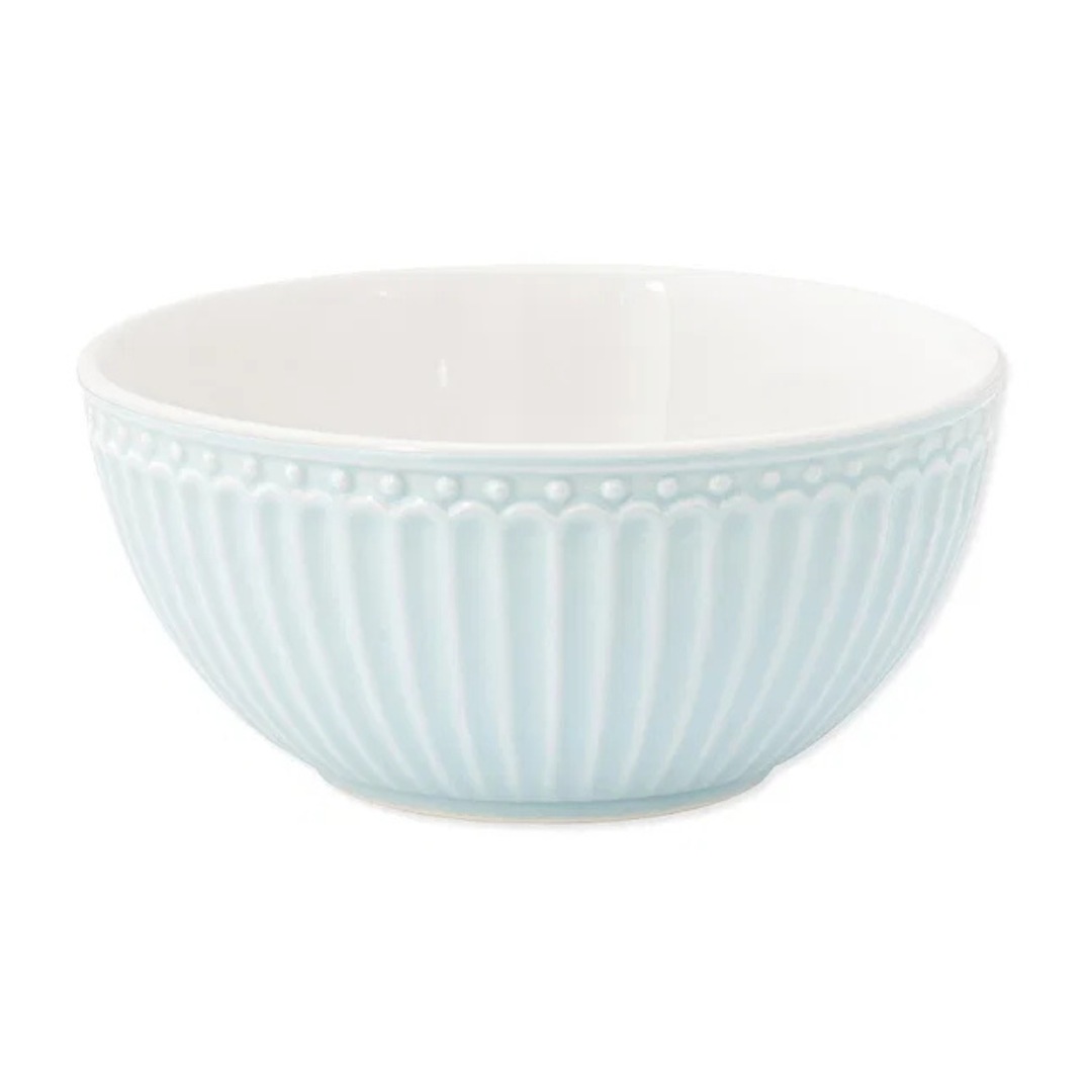 GreenGate Müslischale Alice Hellblau aus Porzellan mit 450 ml Fassungsvermögen im skandinavischen Landhausstil