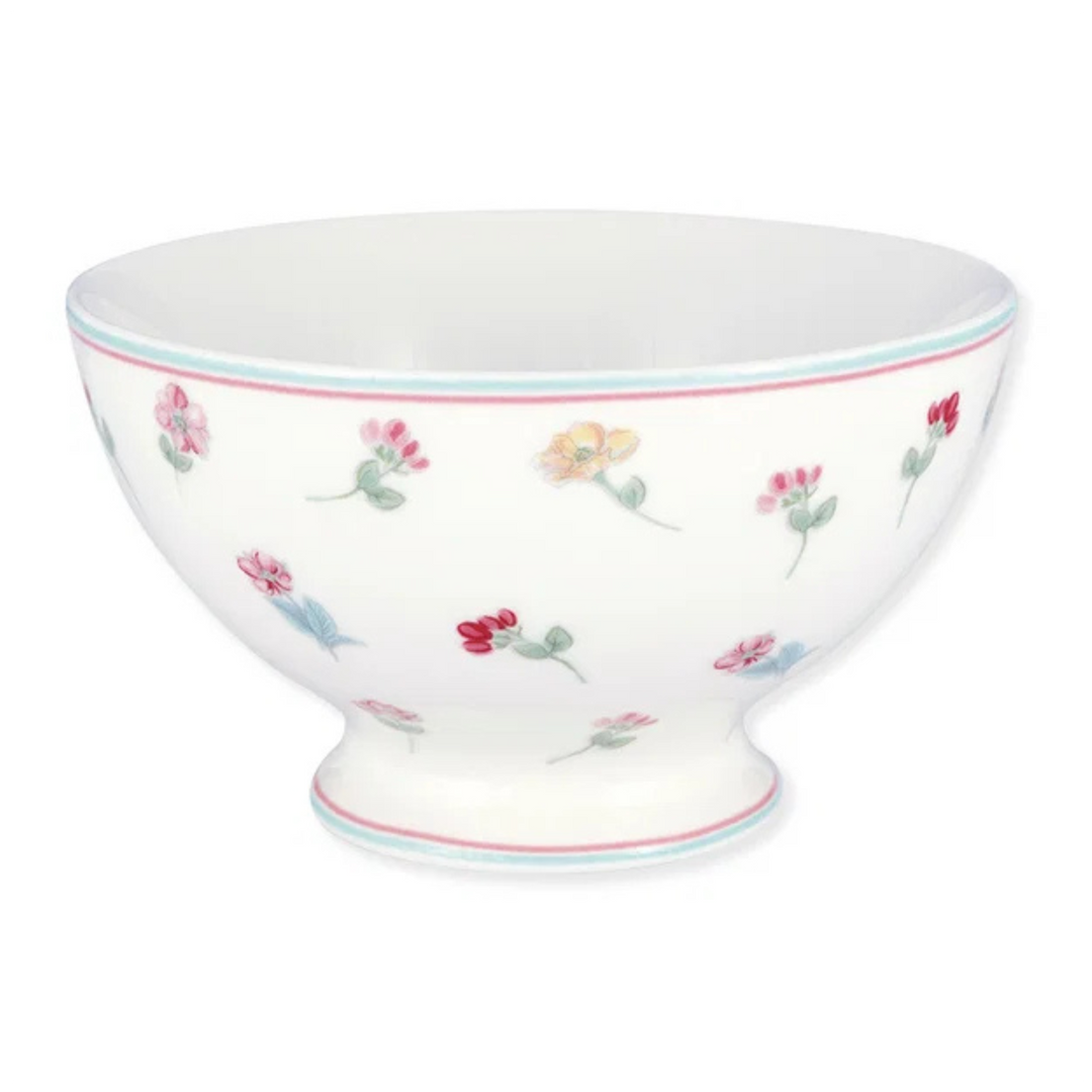 GreenGate Suppenschale Lianca Weiß aus Porzellan mit floralem Muster H 8,5 cm D 15 cm V 0,5 L