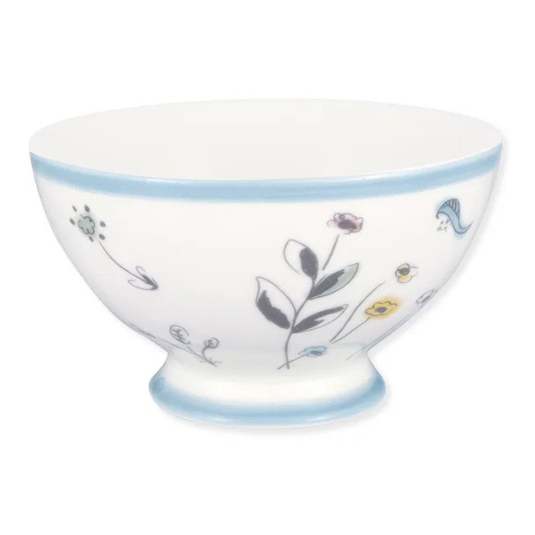 GreenGate Suppenschale Venissa Weiß geblümt aus Porzellan H 8,5 cm D 15 cm V 0,5 L