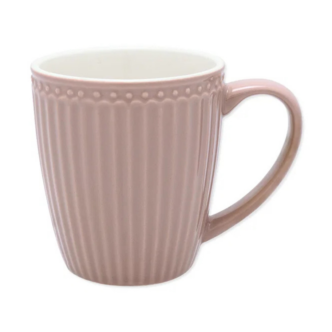 GreenGate Tasse Alice Haselnuss aus Porzellan 0,35 l mit Henkel im skandinavischen Landhausstil