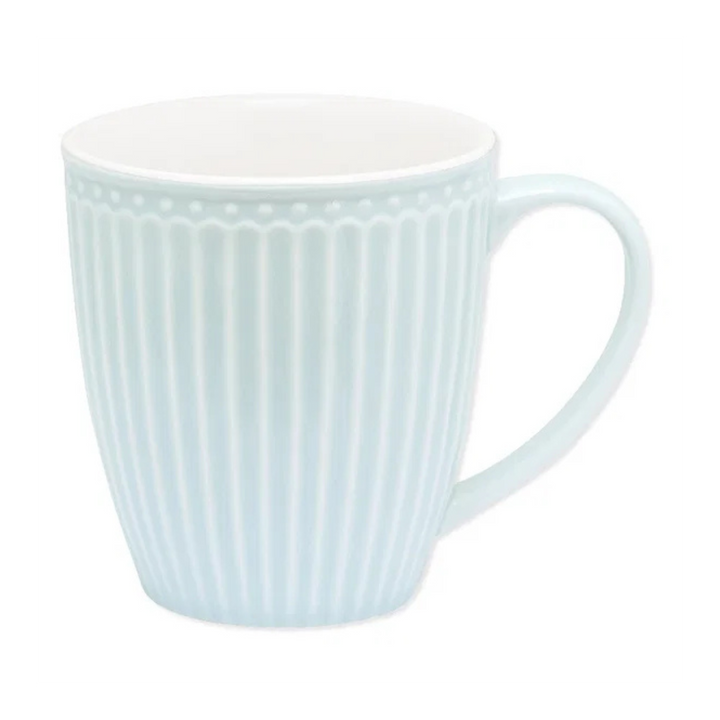 GreenGate Tasse Alice Hellblau aus Porzellan 0,35 l mit Henkel im skandinavischen Landhausstil