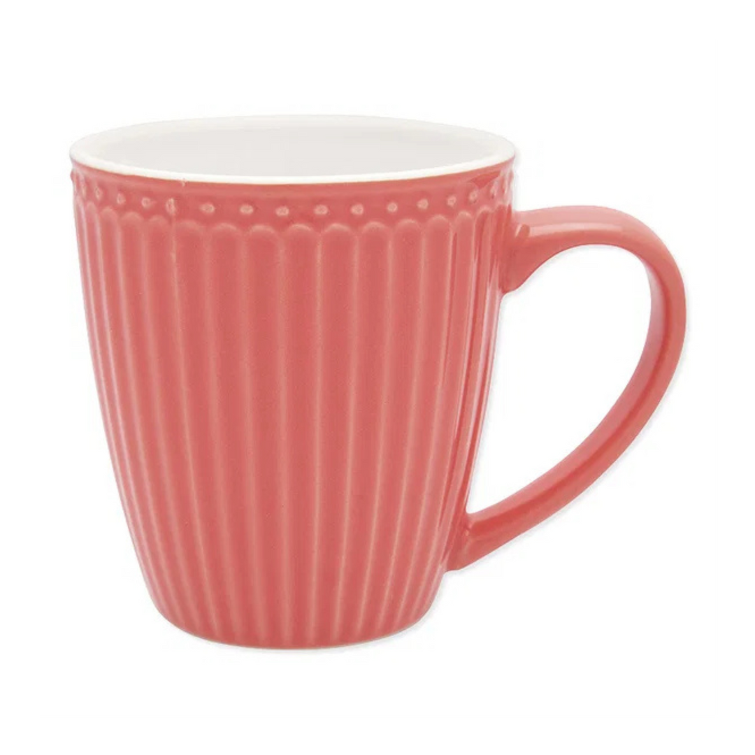 GreenGate Tasse Alice Koralle aus Porzellan 0,35 l mit Henkel im skandinavischen Landhausstil